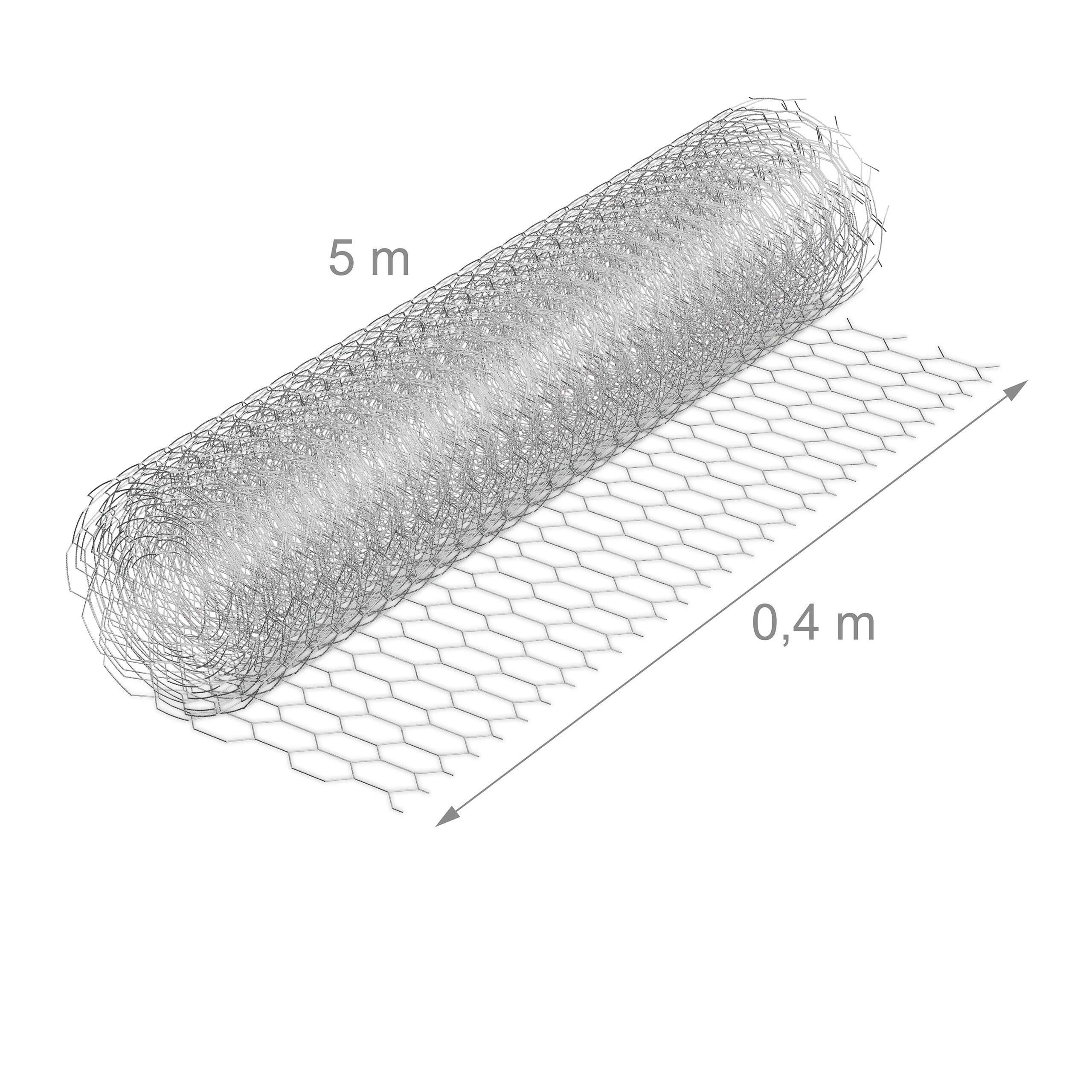 relaxdays Maschendrahtzaun 15 x 25 mm, (mit Drahtzange), 5 m