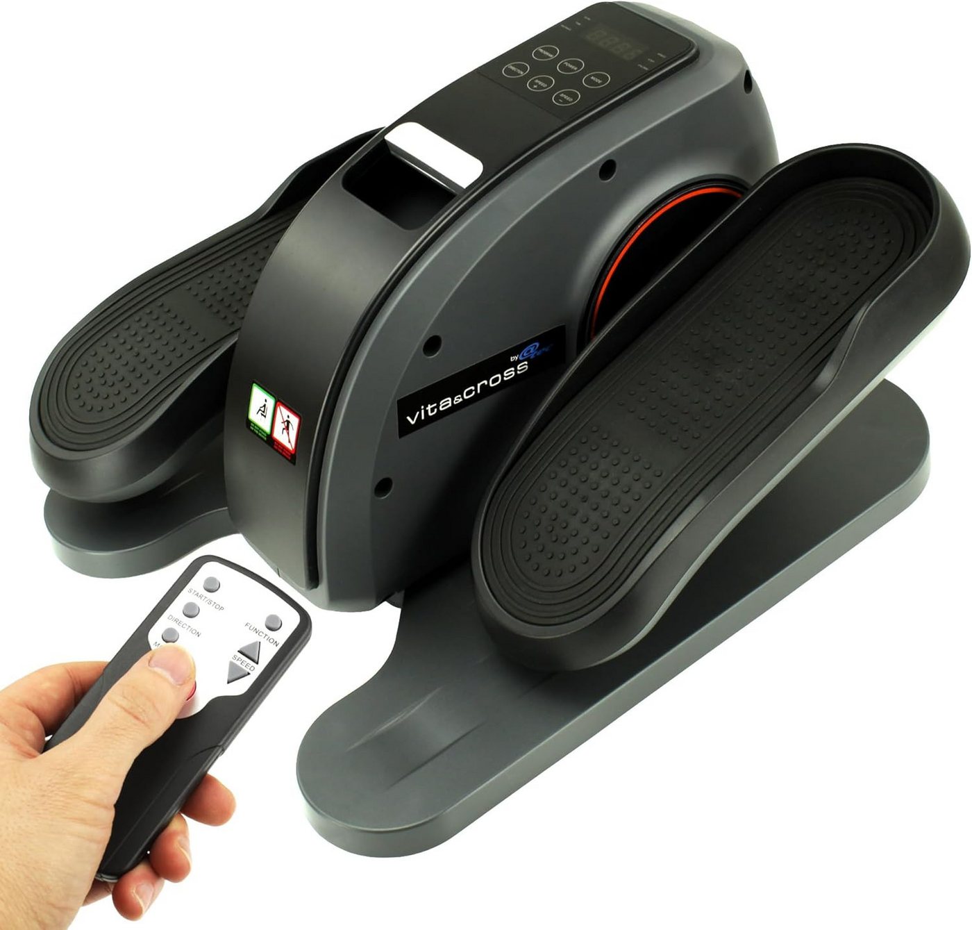 @tec Mini-Heimtrainer Vita&Cross Motorisierter Mini Ellipsentrainer, Untertisch Pedaltrainer, mehr Bewegung im Sitzen für Zuhause & Büro