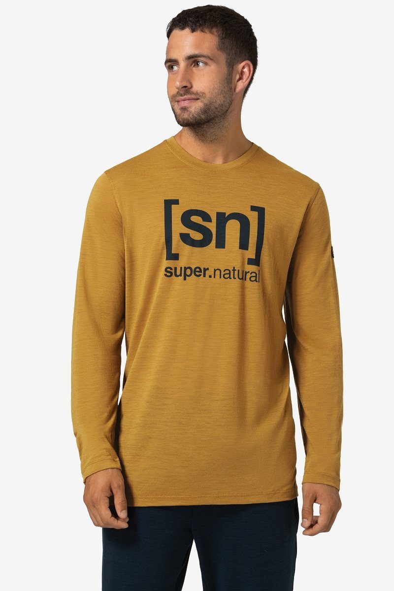 SUPER.NATURAL Langarmshirt für Herren, Merino LOGO LS atmungsaktiv, weich günstig online kaufen