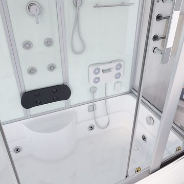 HOME DELUXE Dampfdusche Dampfdusche DIAMOND BIG - Weiß, BxT: 190x100 cm, Dampfsauna, Badewanne, Whirlpool, Dusche