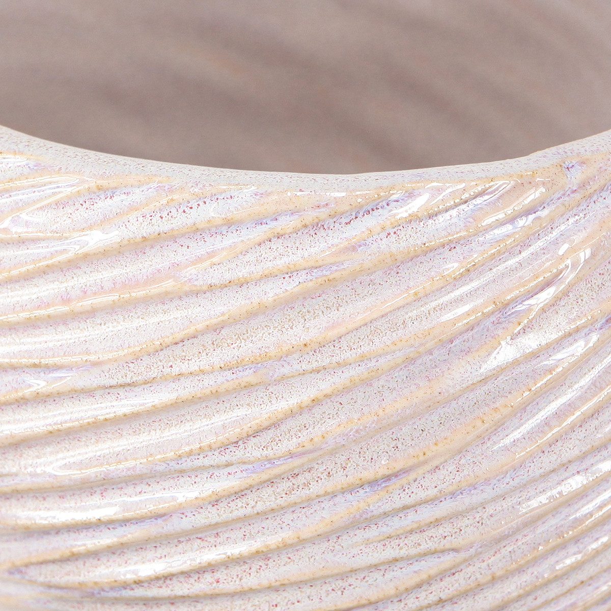 Thumbnail - Viana Übertopf Keramik-Pflanzschale Creme-Rosa Deko-Topf Ø15cm 2er Set