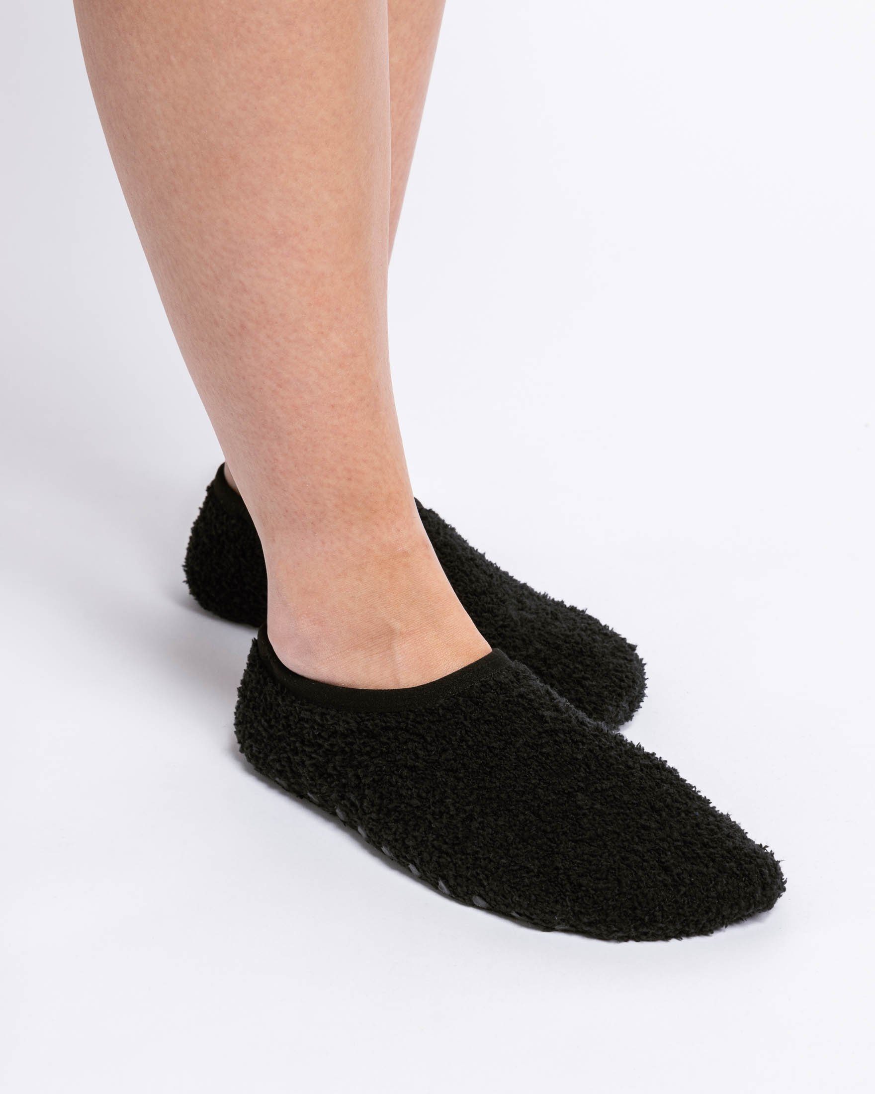 Fluffy Socks den Füßlinge Invisible Anti-Rutsch-Socken, SNOCKS für kuschelig (2-Paar) Socken Sneaker Damen Herren weich Winter Schwarz