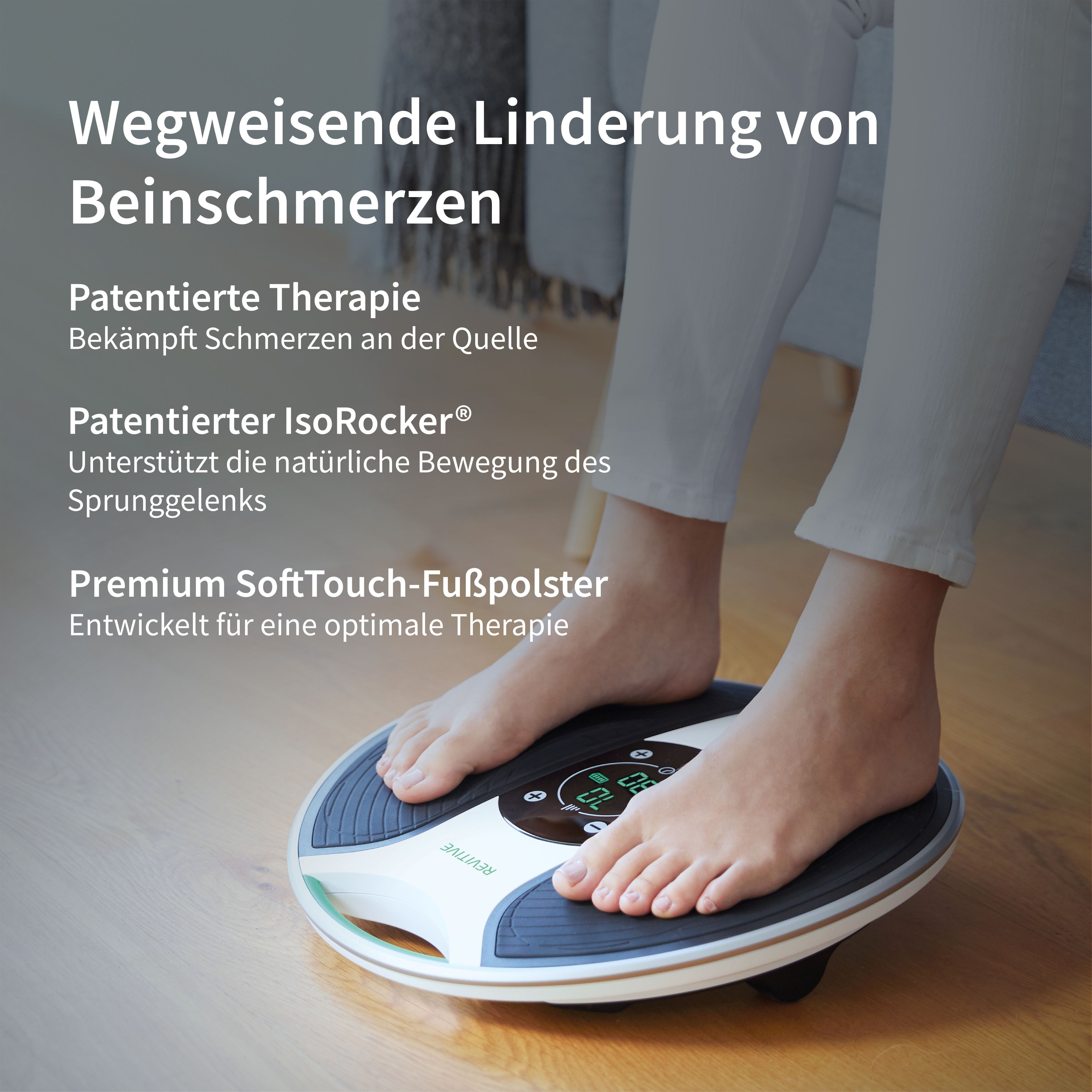 REVITIVE EMS-Fußmassage-Gerät Medic Durchblutungs-Stimulator, Lindert Beschwerden, Schmerzen, Schwellungen, Krämpfe