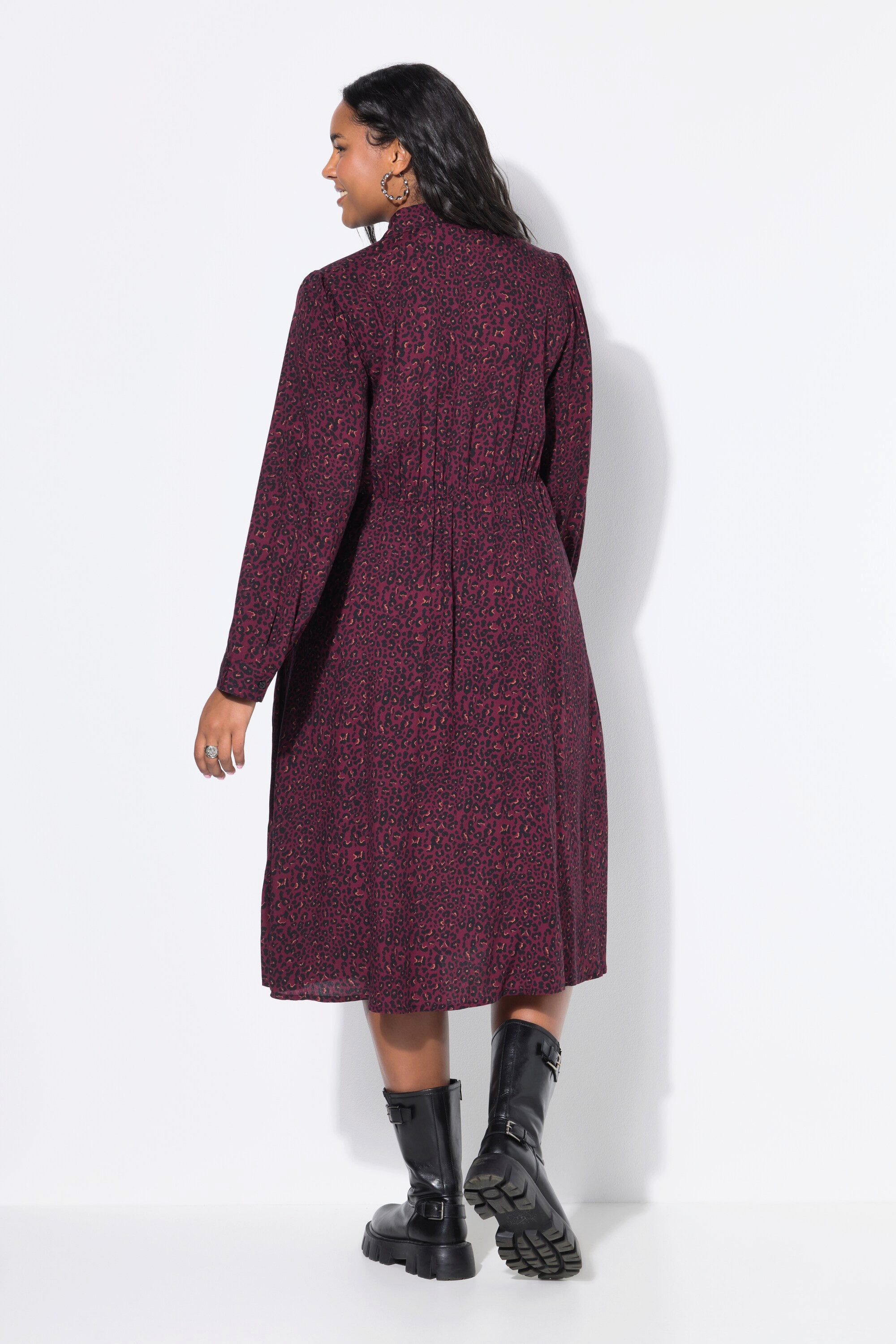 Studio Untold Jerseykleid Maxikleid Leo Knopfleiste Langarm