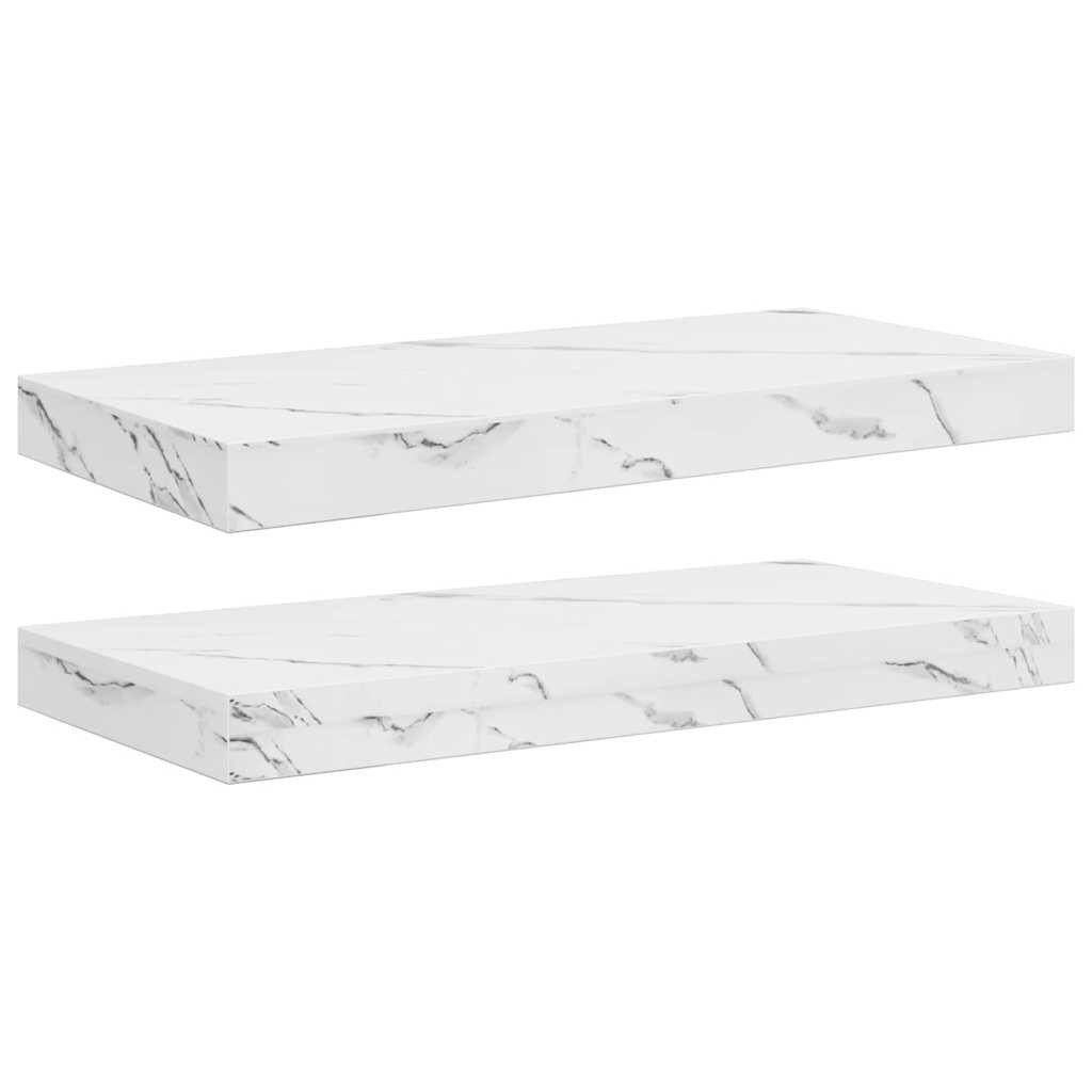 vidaXL Regal Wandregal 2 pcs Weiß Marmor 50 x 23,5 x 4 cm Holzwerkstoff, 2- günstig online kaufen