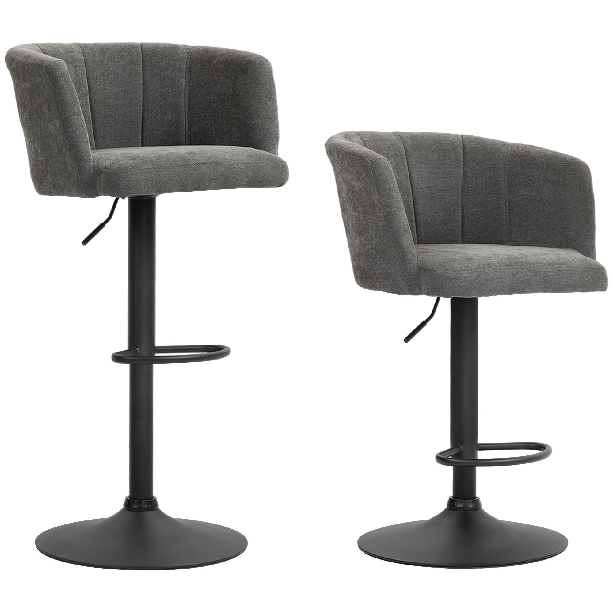 HOMCOM Barhocker 2er-Set, mit Fußstütze, drehbar, höhenverstellbar, mit Lei günstig online kaufen