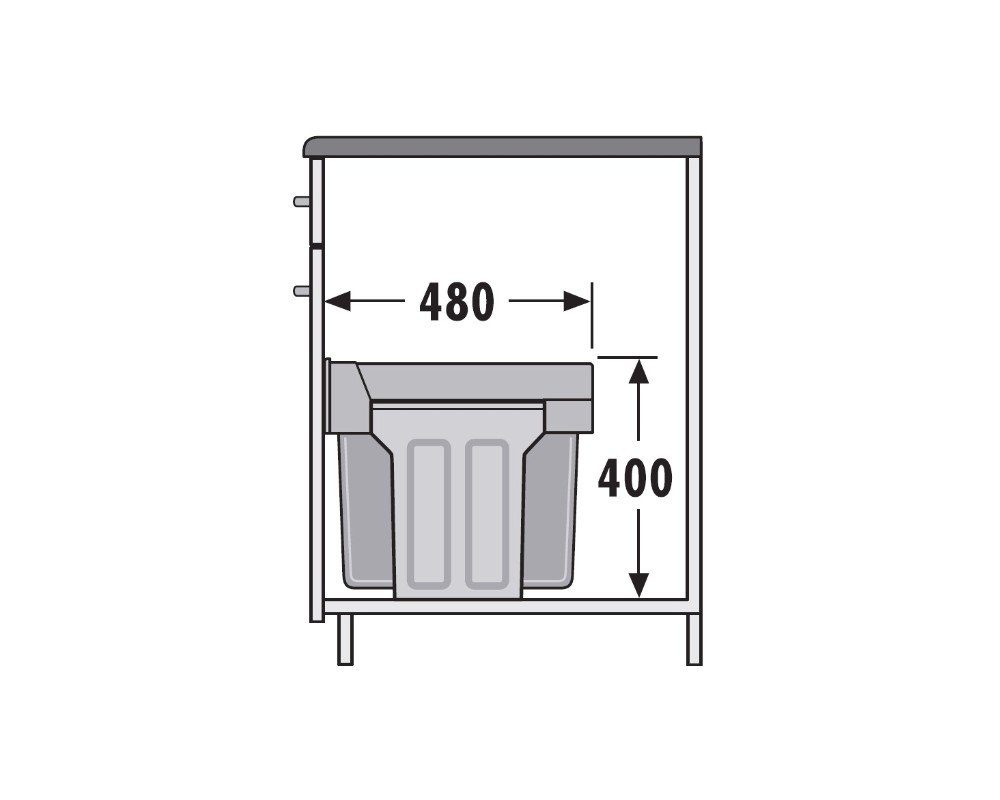 Abfallsammler TA Hailo 3666801 15 Swing Einbaumülleimer, Hailo Liter Tandem plus 2x