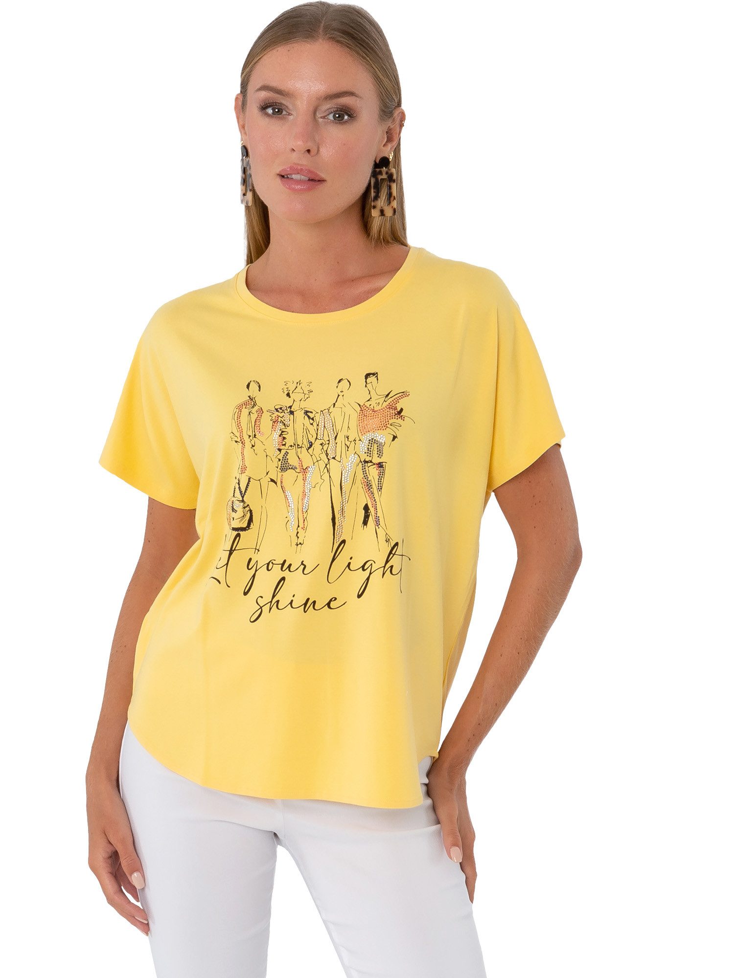 Estefania for woman Rundhalsshirt 194-1224, mit überschnittenen Ärmeln und günstig online kaufen