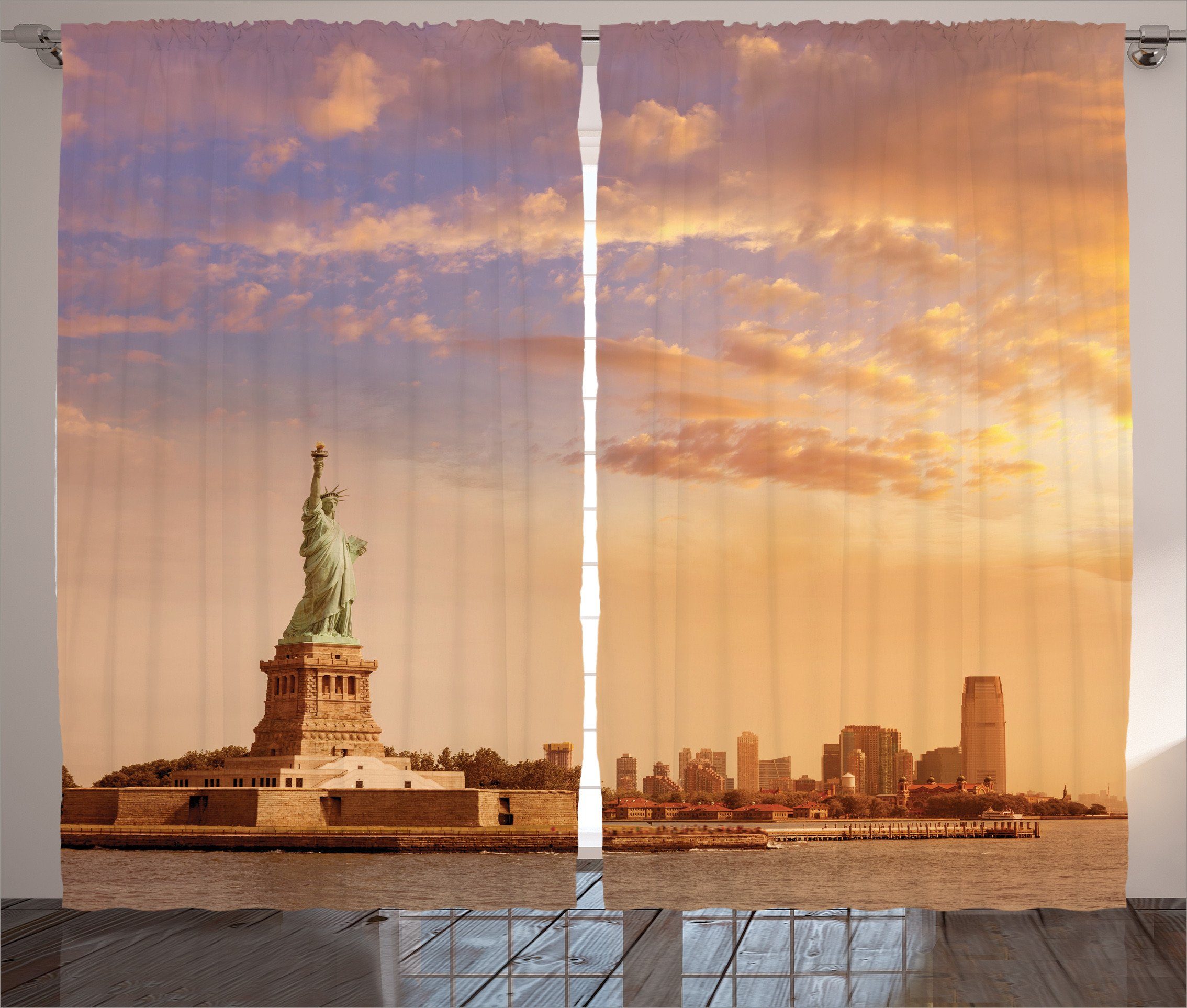 Gardine Schlafzimmer Kräuselband Vorhang mit Abakuhaus, New auf Freiheit Schlaufen Haken, und York NYC