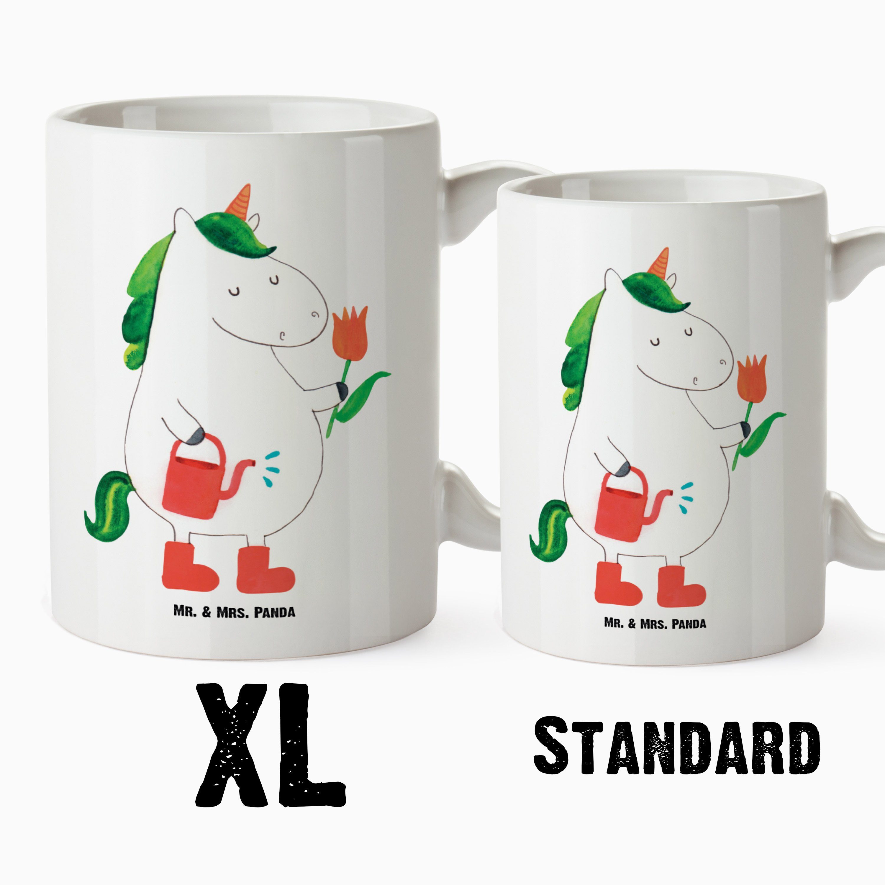 Mr. & Mrs. Panda Tasse Tasse Lebenslust, XL Ein, - Geschenk, Einhorn XL - Weiß Gärtner Unicorn, Keramik Tasse