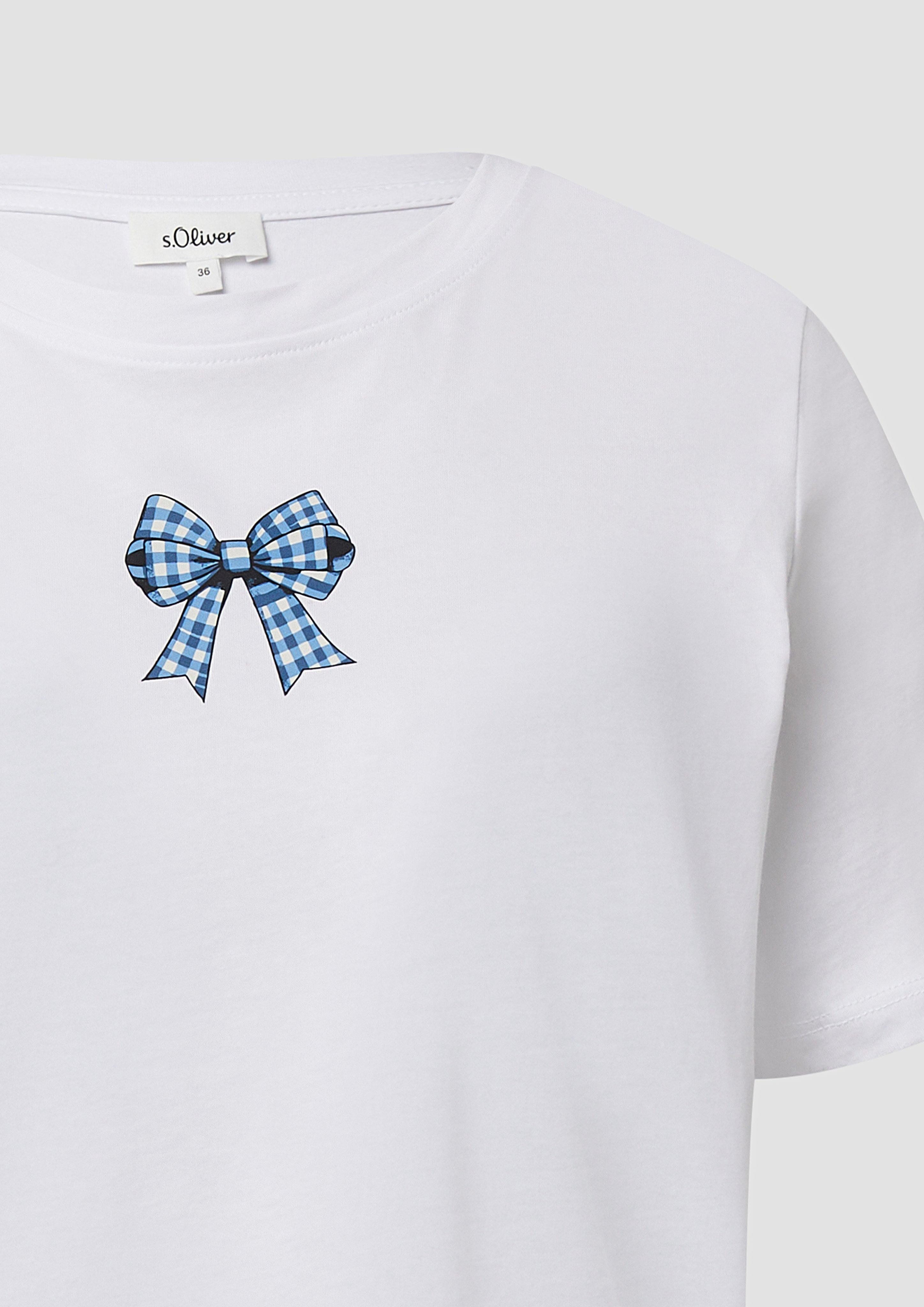 s.Oliver Kurzarmshirt Baumwollshirt mit Stickerei, Volksfest günstig online kaufen