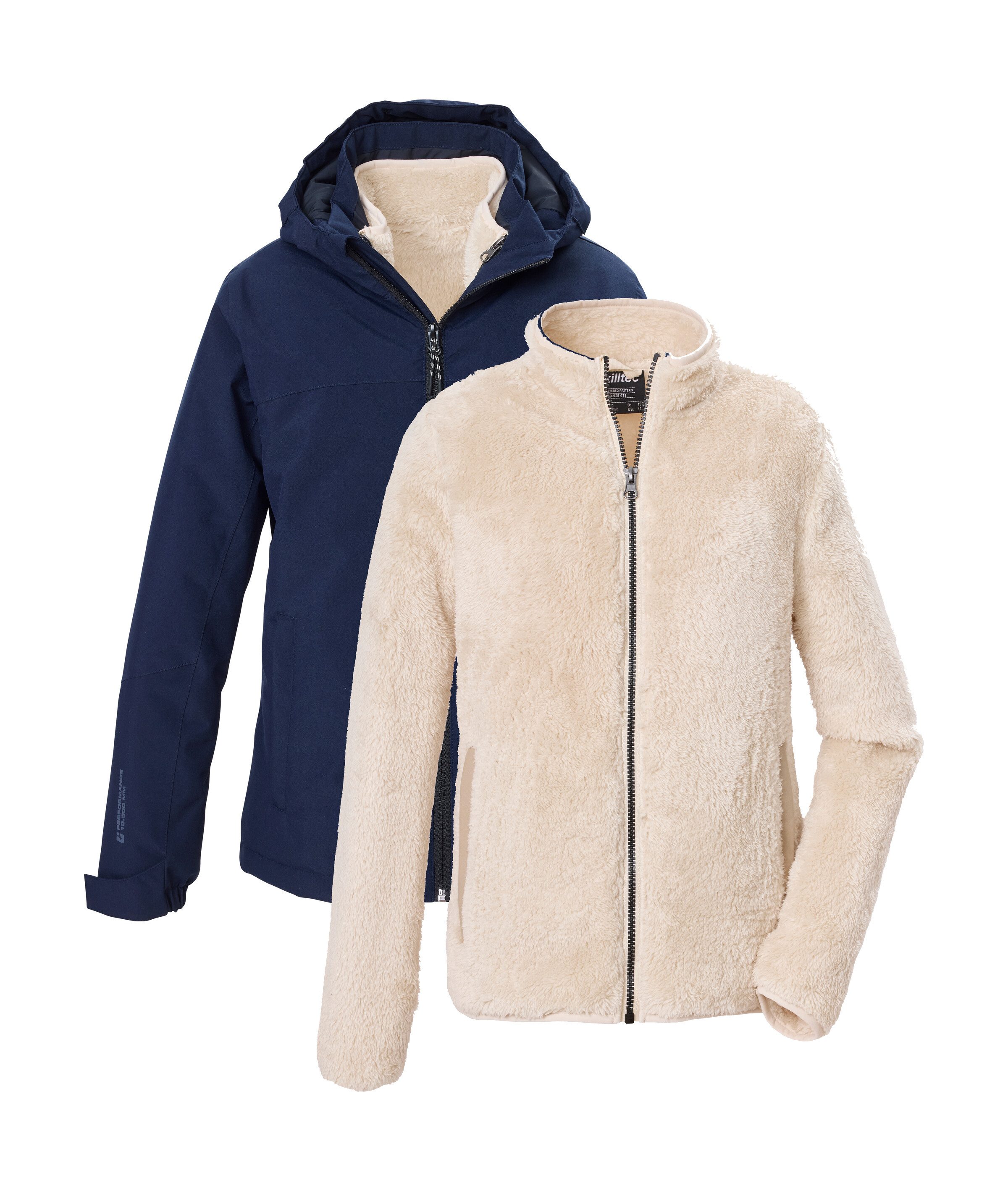 Killtec 3-in-1-Funktionsjacke KOW 167 GRLS JCKT 3 in 1 Kinderjacke: wasserdicht, Fleece-Innenjacke, Teflon EcoElite™