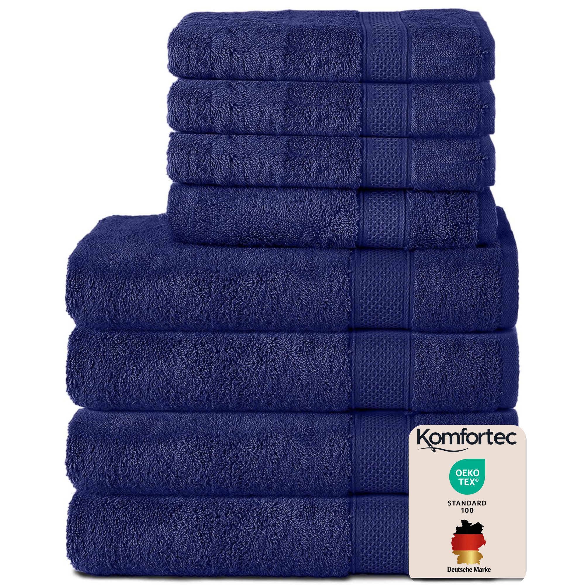 Komfortec Handtuch Set aus 100% Baumwolle, 4 Handtücher 50x100 cm und 4 Badetücher 70x140 cm, Frottee (Packung, 8-St), Duschtücher & Badehandtuch, Weich, Towel, Groß