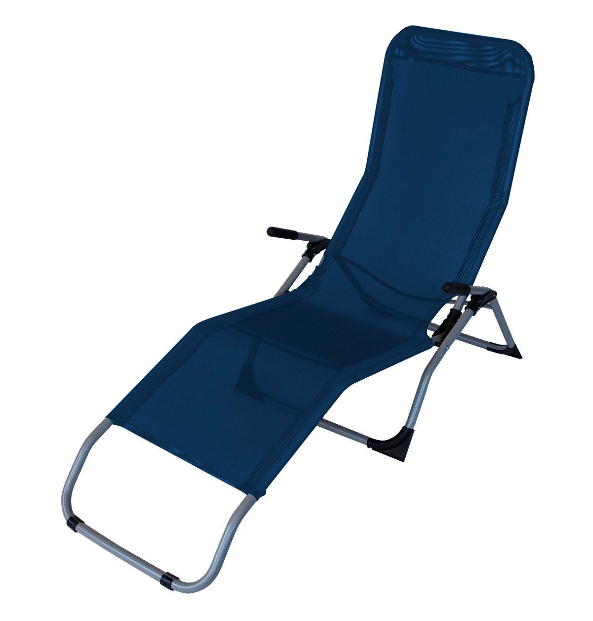 DEGAMO Wellnessliege SYLT, 2 St., Stahl silbergrau, Kunstgewebe blau, faltbar kippbar