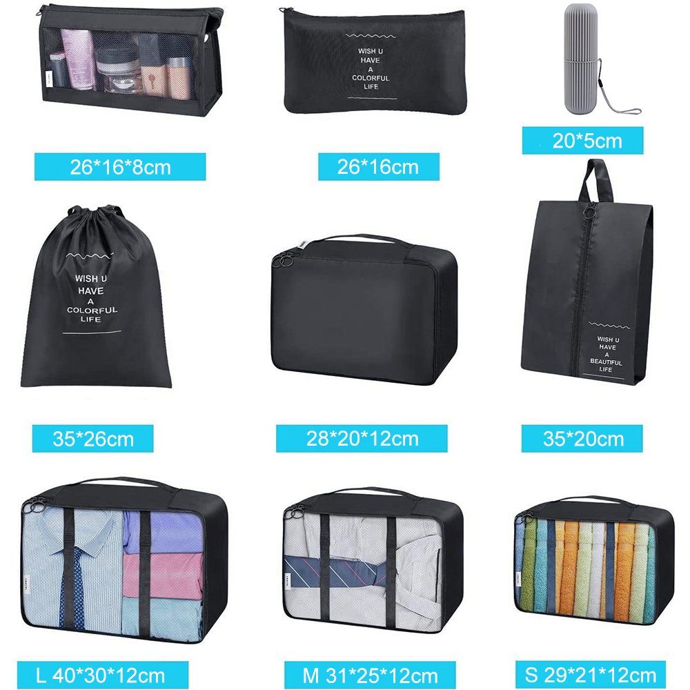 zggzerg Aufbewahrungsbox 9 Teilige Koffer Organizer, Multifunktional Wasser günstig online kaufen