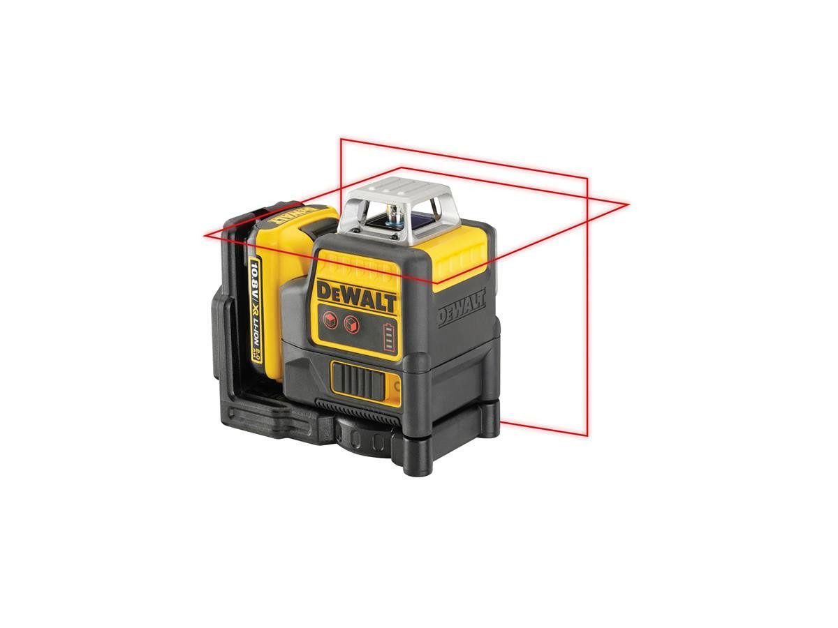 DeWalt Linienlaser 2x360Grad, rot, 10,8 V/2Ah, (Set), inkl. Akku und Ladegerät, im Transportkoffer
