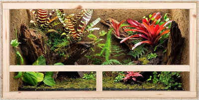 ECOZONE Terrarium Holz Terrarium mit Seitenbelüftung 100 x 40 x 40 cm, Aus OSB Platten