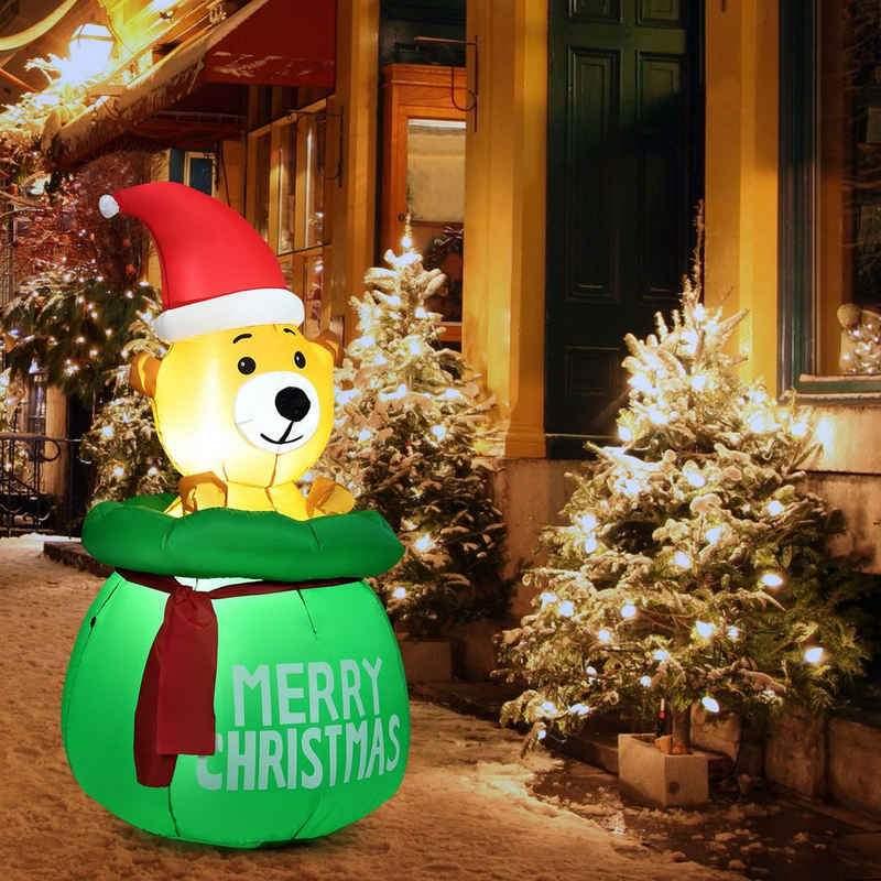 COSTWAY Dekofigur, 150cm LED Weihnachten Bär aufblasbar mit Gebläse