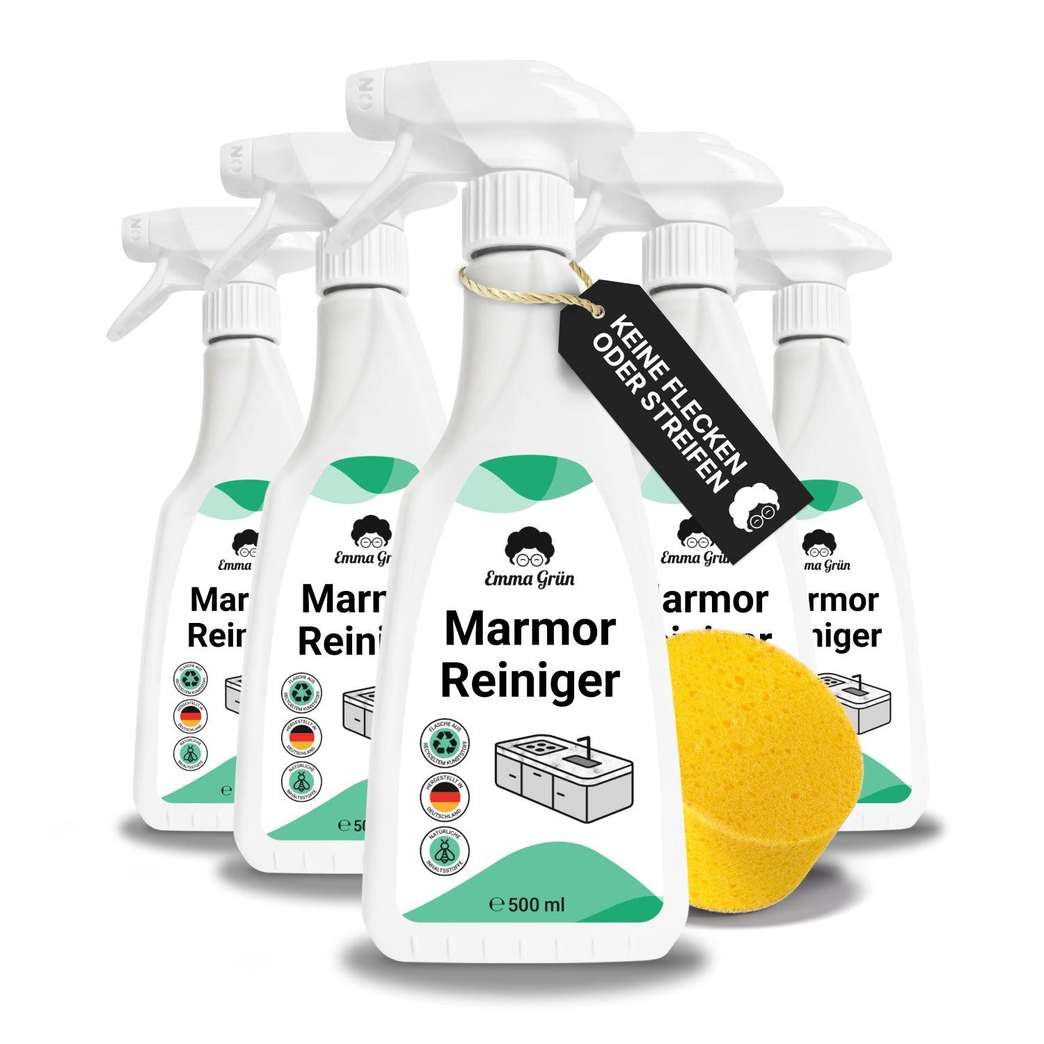 Emma Grün 500 ml Marmor- & Küchenarbeitsplatten-& Naturstein-Reiniger (gegen Schmutz, für alle versiegelten Steinflächen, Made in Germany)