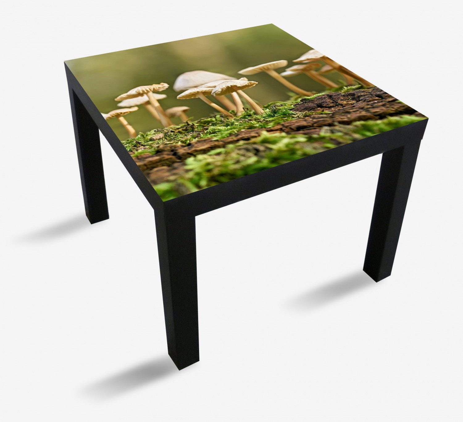 Wallario Tischplatte Pilze auf Baumstamm (1 St), für Ikea Lack Tisch geeignet