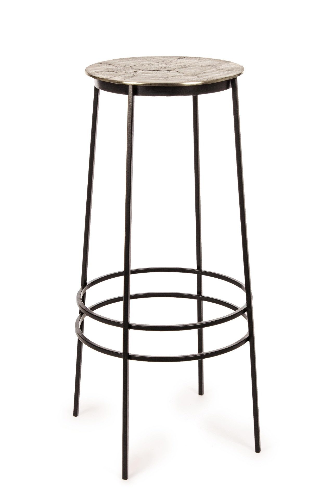 Barhocker Amira 2er-Set aus Aluminium, Gold
