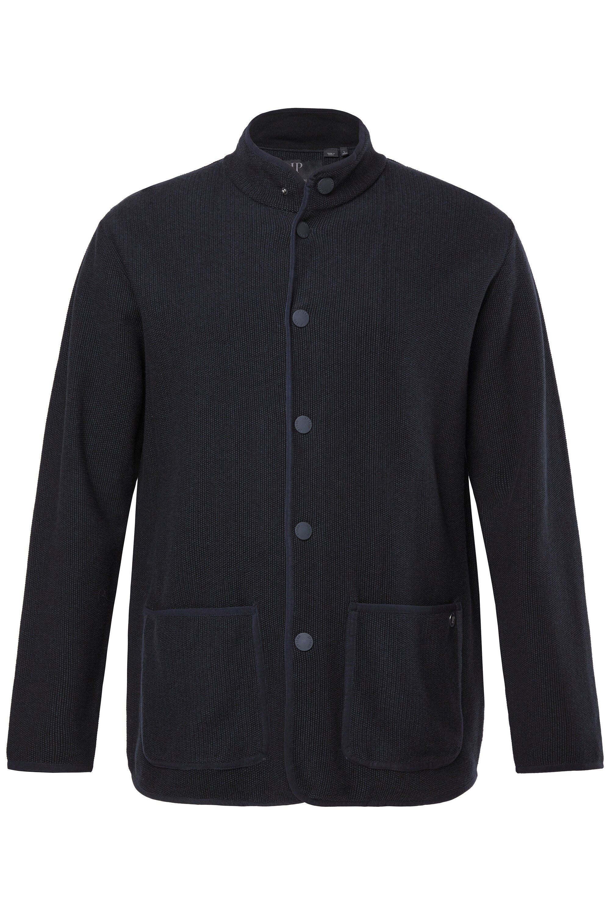 JP1880 Poloshirt Stricksakko FLEXNAMIC® Stehkragen Druckknöpfe günstig online kaufen