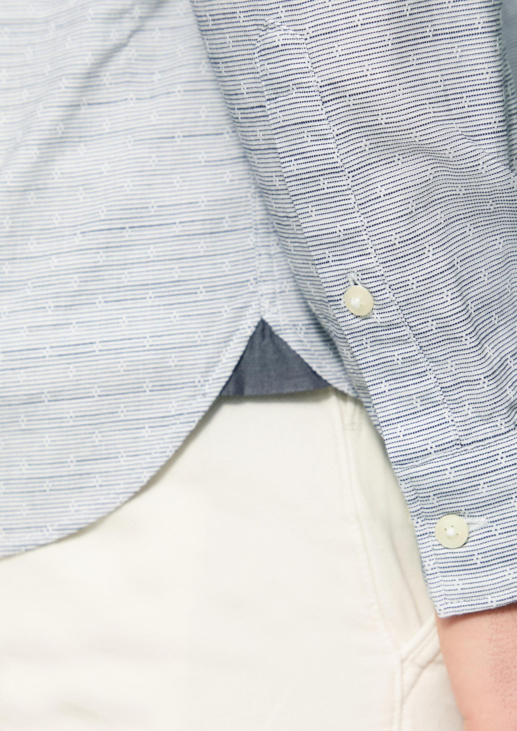 s.Oliver Langarmhemd Hemd Slim Fit: Strukturiertes Hemd mit Kentkragen