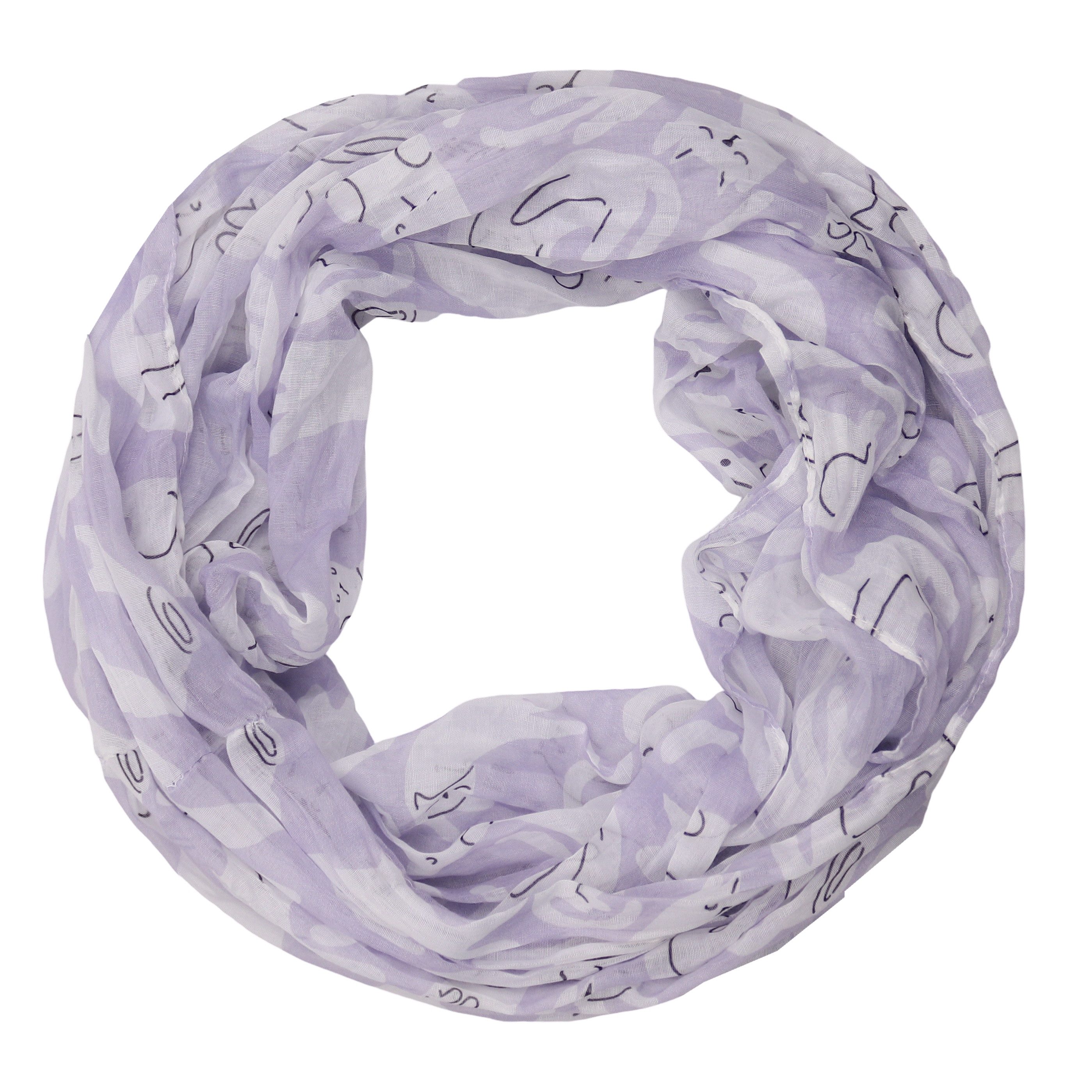Loop Damen Schal mit Katze-Muster Weich Schlauchschal