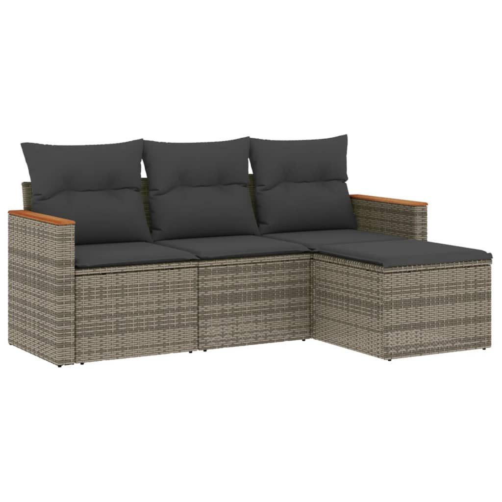 vidaXL Gartenlounge-Set 4-tlg. Garten-Sofagarnitur mit Kissen günstig online kaufen