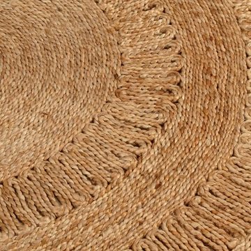 Teppich Jute Handgeflochten 180 cm Rund, furnicato, Runde