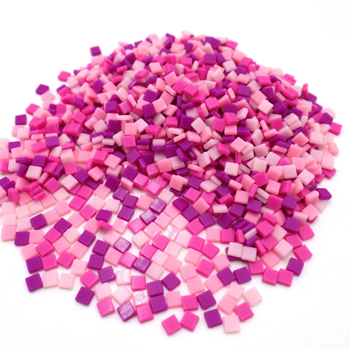 Armena Mosaikfliesen 5x5 mm Acrylmosaik gemischt 70 g / Packung (ca. 1150 Stück), rosa