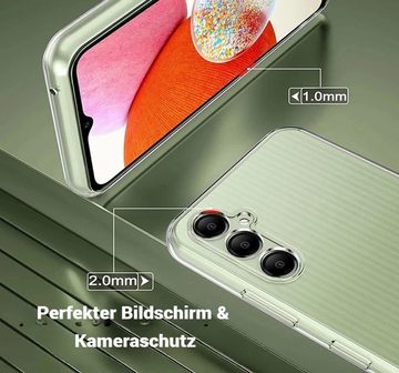 OLi Transparente Silikon Hülle für Samsung Galaxy S24 Plus mit für Samsung Galaxy S24 Plus, Displayschutzglas, Spar-Set, 2 Stück, Schutzglas 9D, Panzer Glas Komplet deckend von Rand bis zum Rand