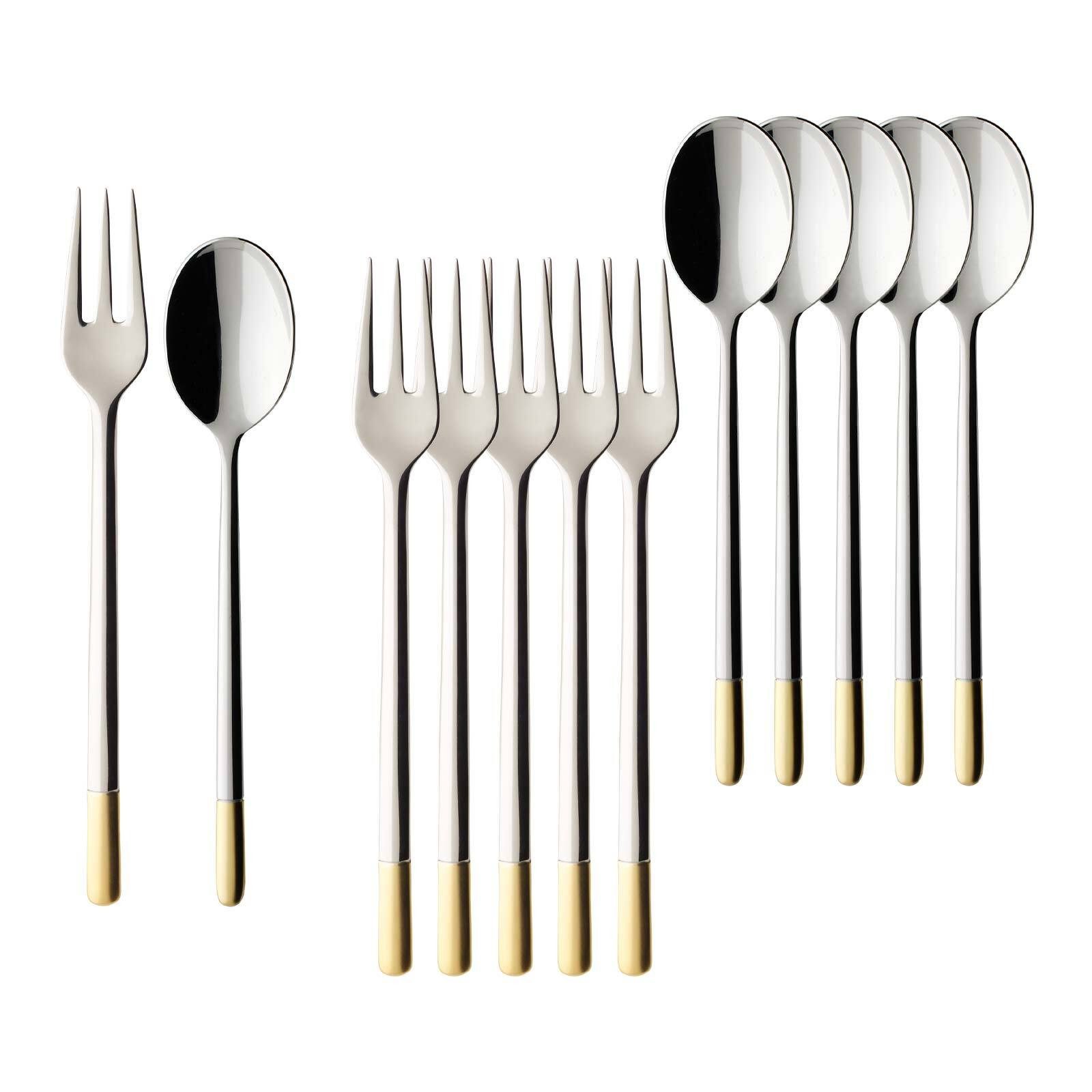 Villeroy & Boch Besteck-Set Ella Kaffeebesteck Bundle 12er Set (12-tlg), Edelstahl, Spülmaschinenfest