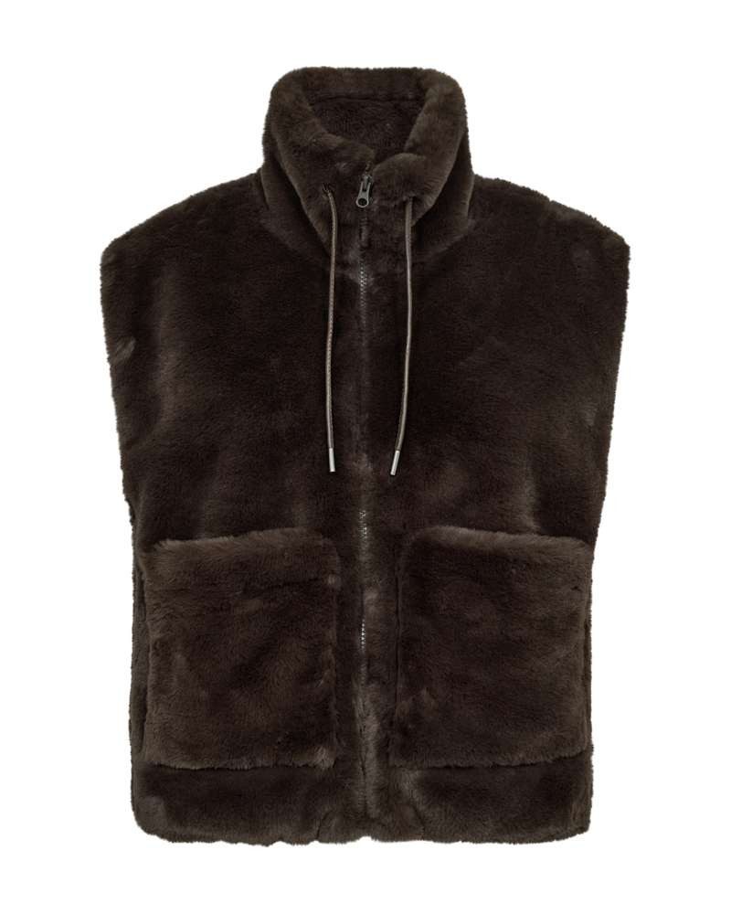 FREEQUENT Plüschweste FQFONY-WAISTCOAT mit Reißverschluss, aufgesetzte Taschen