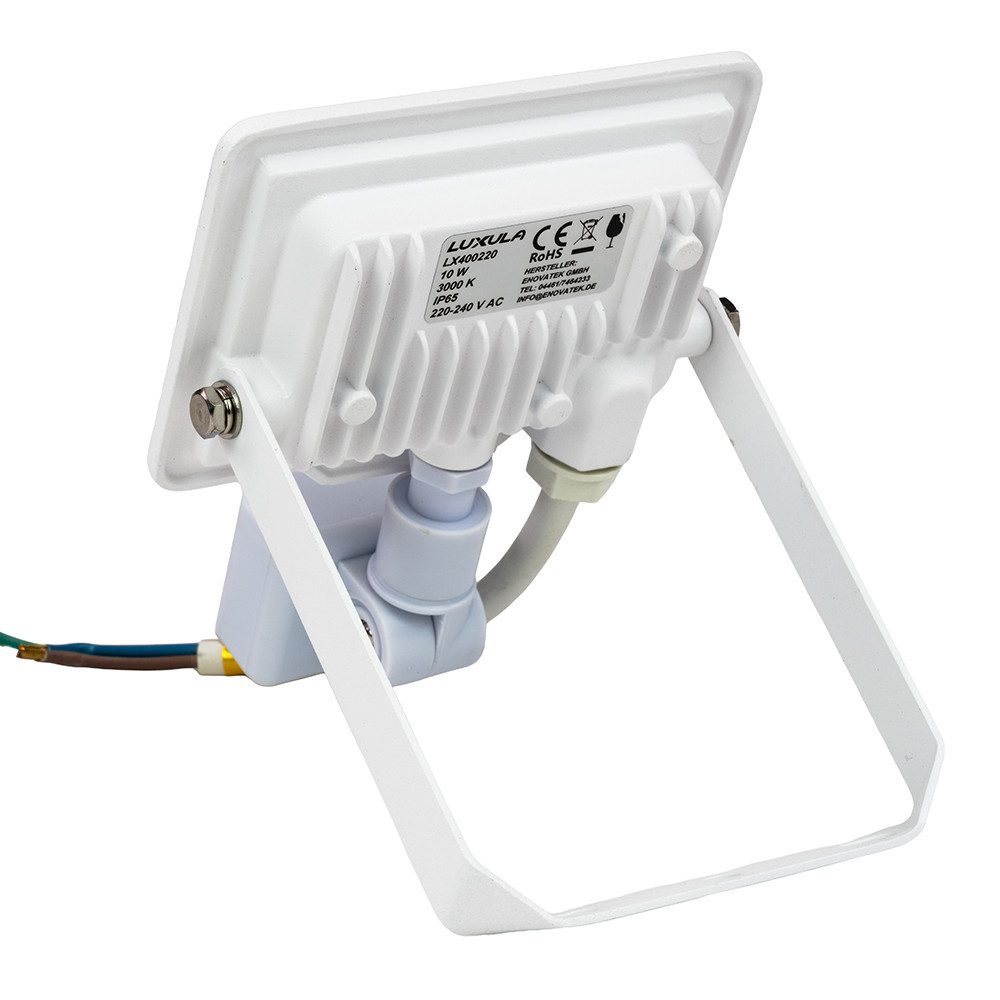 LUXULA LED Flutlichtstrahler ENOVALITE LED-Fluter 10W 4000K Neutralweiß Flutlichtstrahler Schwarz, LED fest integriert, Neutralweiß