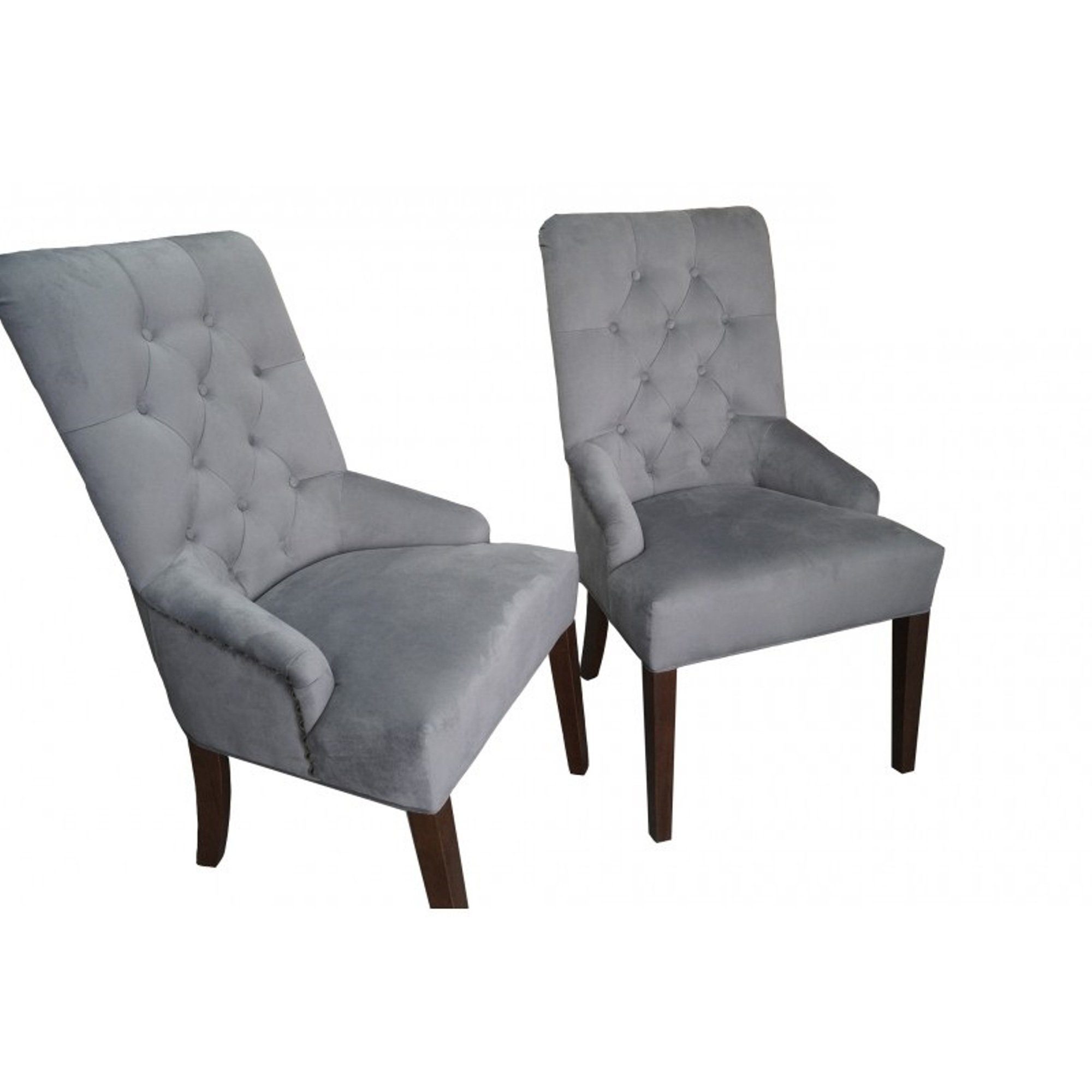 Stuhl Garnitur Design Polster Chesterfield JVmoebel Textil Hotel Stühle Grau Stuhl,