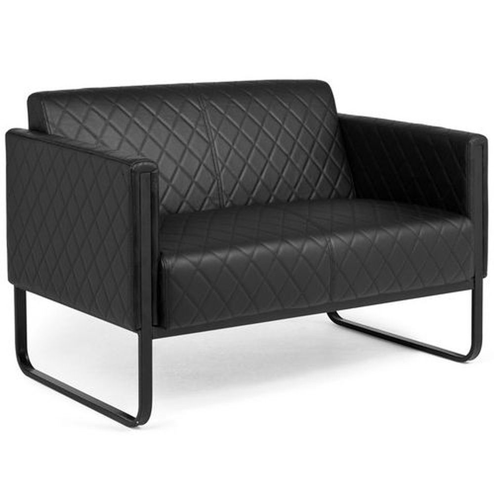 bequem St, Couch, Sofa Sofa OFFICE ARUBA Lounge Kunstleder 1 BLACK mit hjh Armlehnen, gepolstert