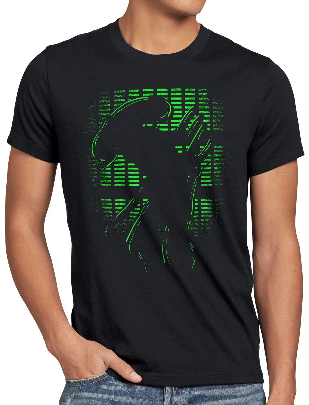 style3 Print-Shirt Herren T-Shirt Alien Zwielicht xenomorph ripley