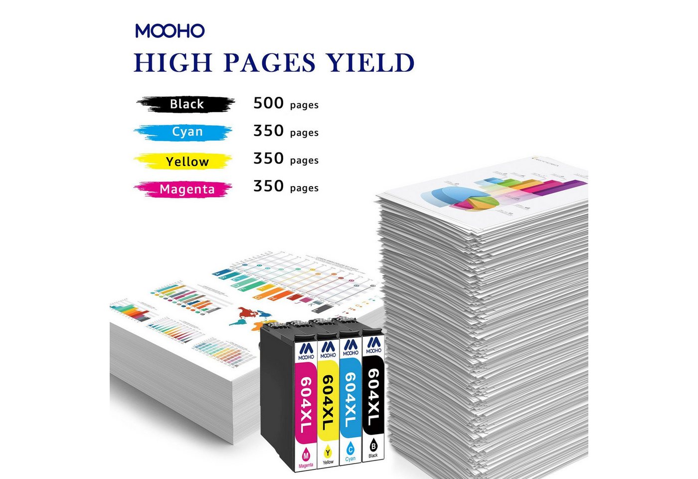 Thumbnail - MOOHO 604XL für Epson 604 XL Multipack XP-3200 XP-3205 XP-4200 XP-4250 Tintenpatrone (WorkForce WF-2910DWF WF-2930DWF WF...