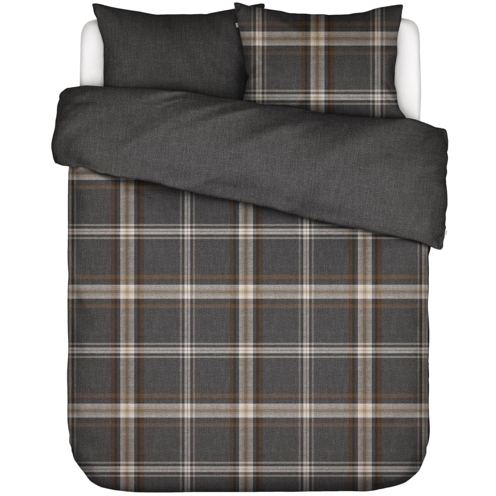Essenza Bettwäsche Valentina Grey Flanell, Flanell, 2 teilig, kariert, Linien, flauschig – Bild 4 von 5