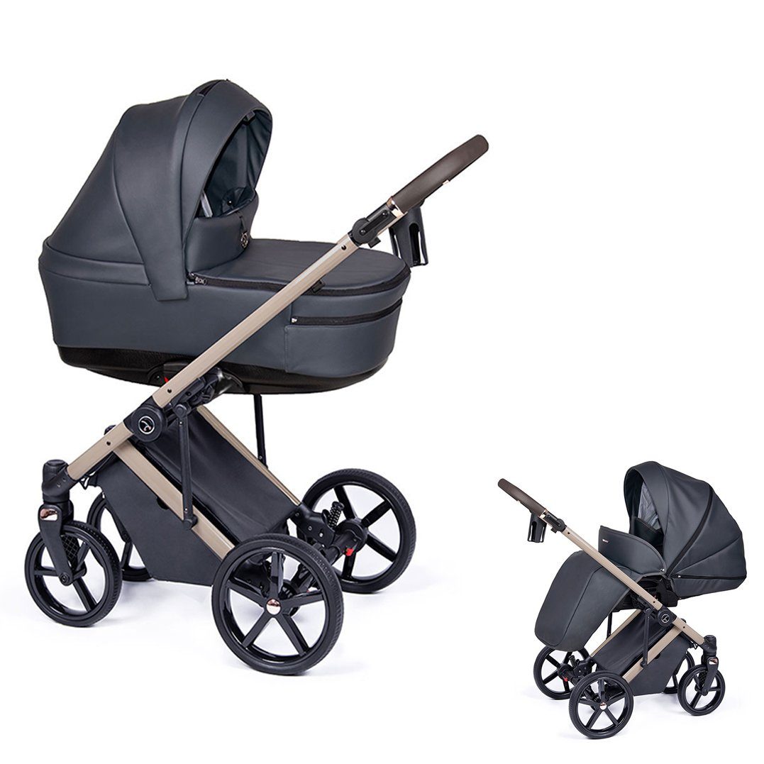 in Designs = Teile 2 babies-on-wheels 14 21 Kombi-Kinderwagen beige Grafit Gestell Fado in Eco - Kinderwagen-Set - 1