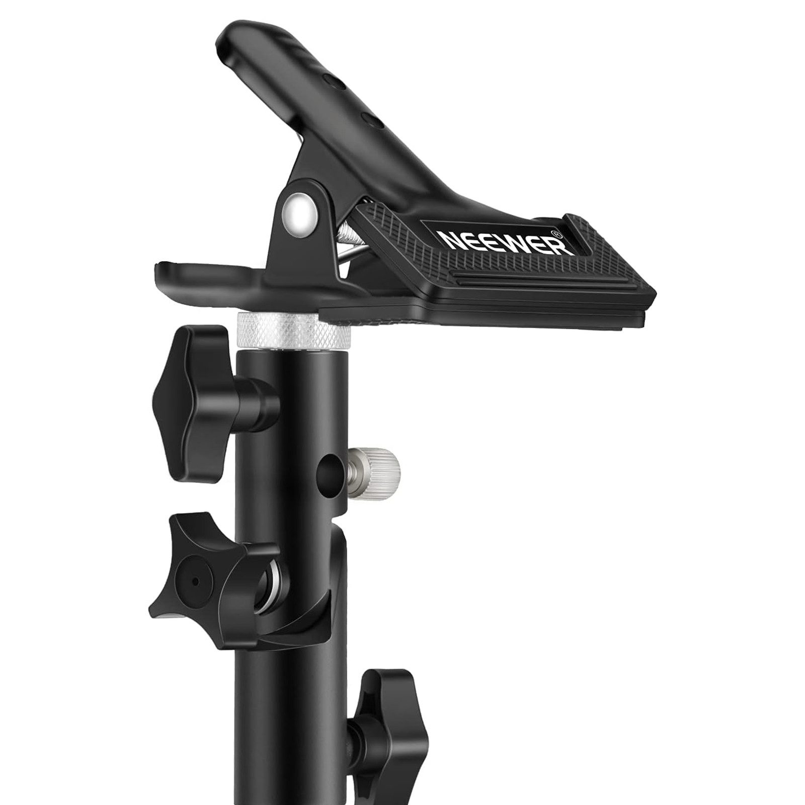 Neewer CL-02 Fotostudio Schwerlast Metallklemme Halterung für Reflektor Galgenstativ (Mit 5/8" Befestigung für Lichtstative)