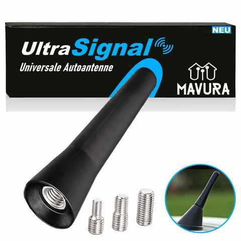 MAVURA UltraSignal Autoantenne für optimalen AM FM DAB Empfang Universale Dachantenne, KFZ Kurzstabantenne verstärkter Autoradio Empfang Stabantenne