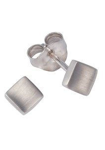 Firetti Paar Ohrstecker Schmuck Geschenk Silber 925 Ohrschmuck Viereck  Quadrat, zu Kleid, Shirt, Jeans, Sneaker! Anlass Geburtstag Weihnachten,  Echtschmuck Echtsilber Silberschmuck Silber 925 - rhodiniert