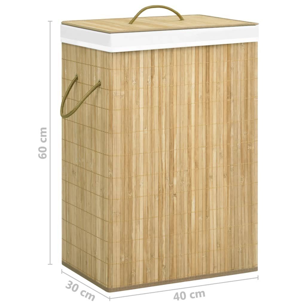 vidaXL Wäschekorb Bambus-Wäschekorb mit 2 Hellbraun St) (1 Fächern 72 L