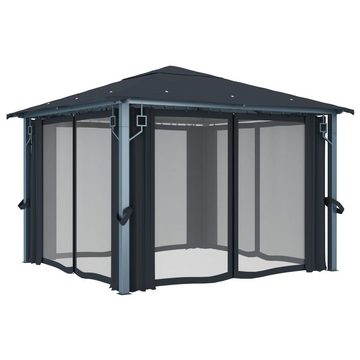 vidaXL Partyzelt Pavillon mit Vorhängen 300×300 cm Anthrazit Aluminium