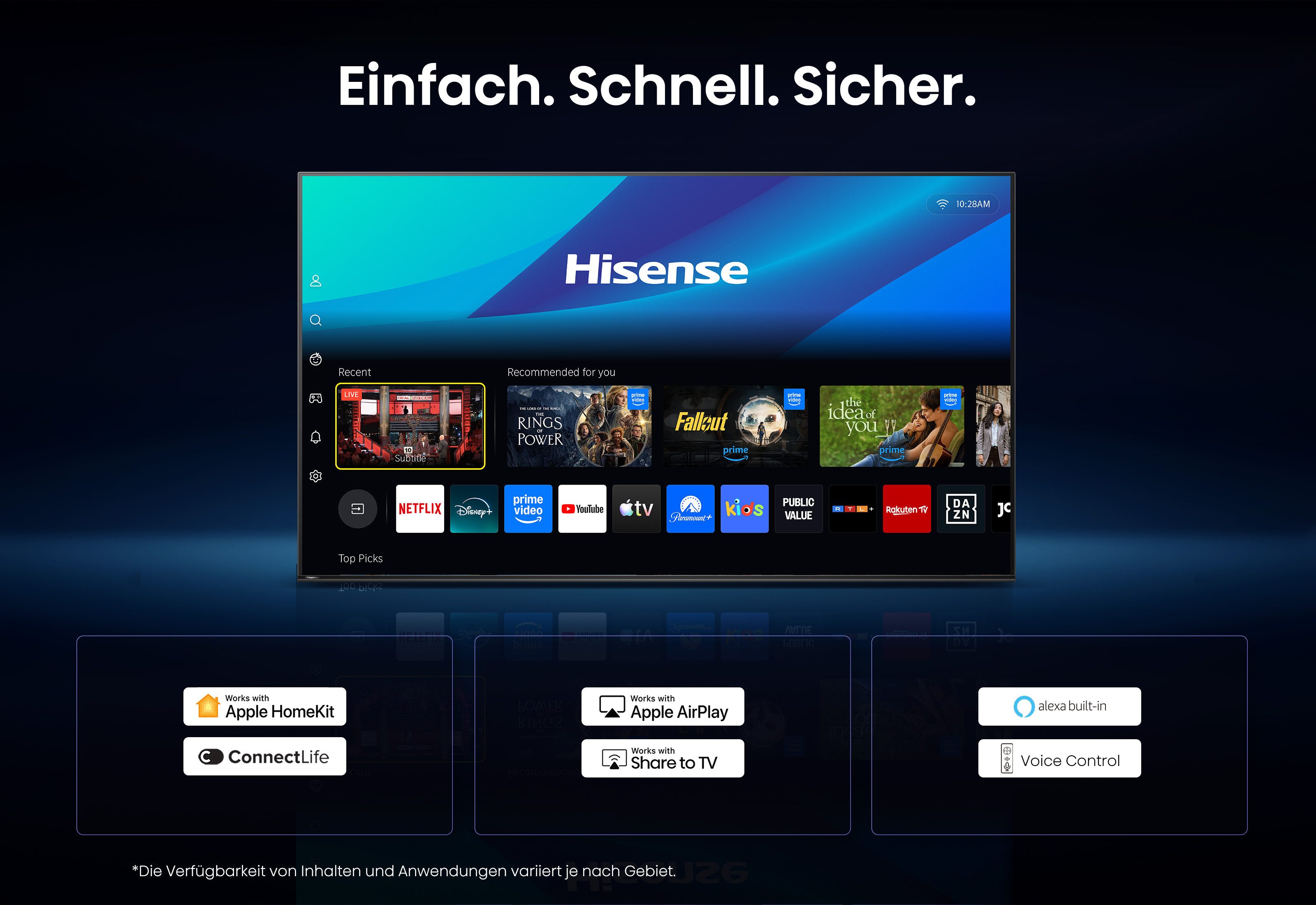 Hisense 100E7DS PRO QLED-Fernseher (253 cm/100 Zoll, 4K Ultra HD, Smart-TV)
