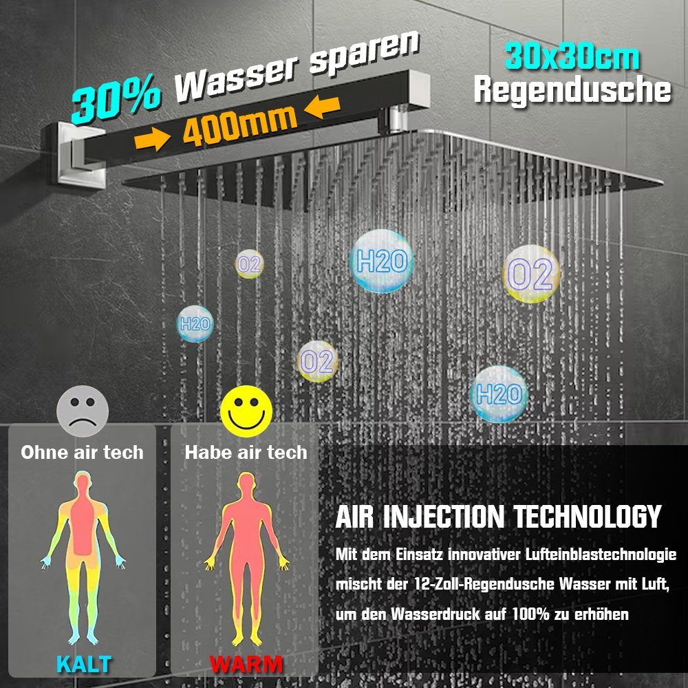 XERSEK Regenduschkopf Unterputz Duschsystem Duscharmatur Set,2 günstig online kaufen