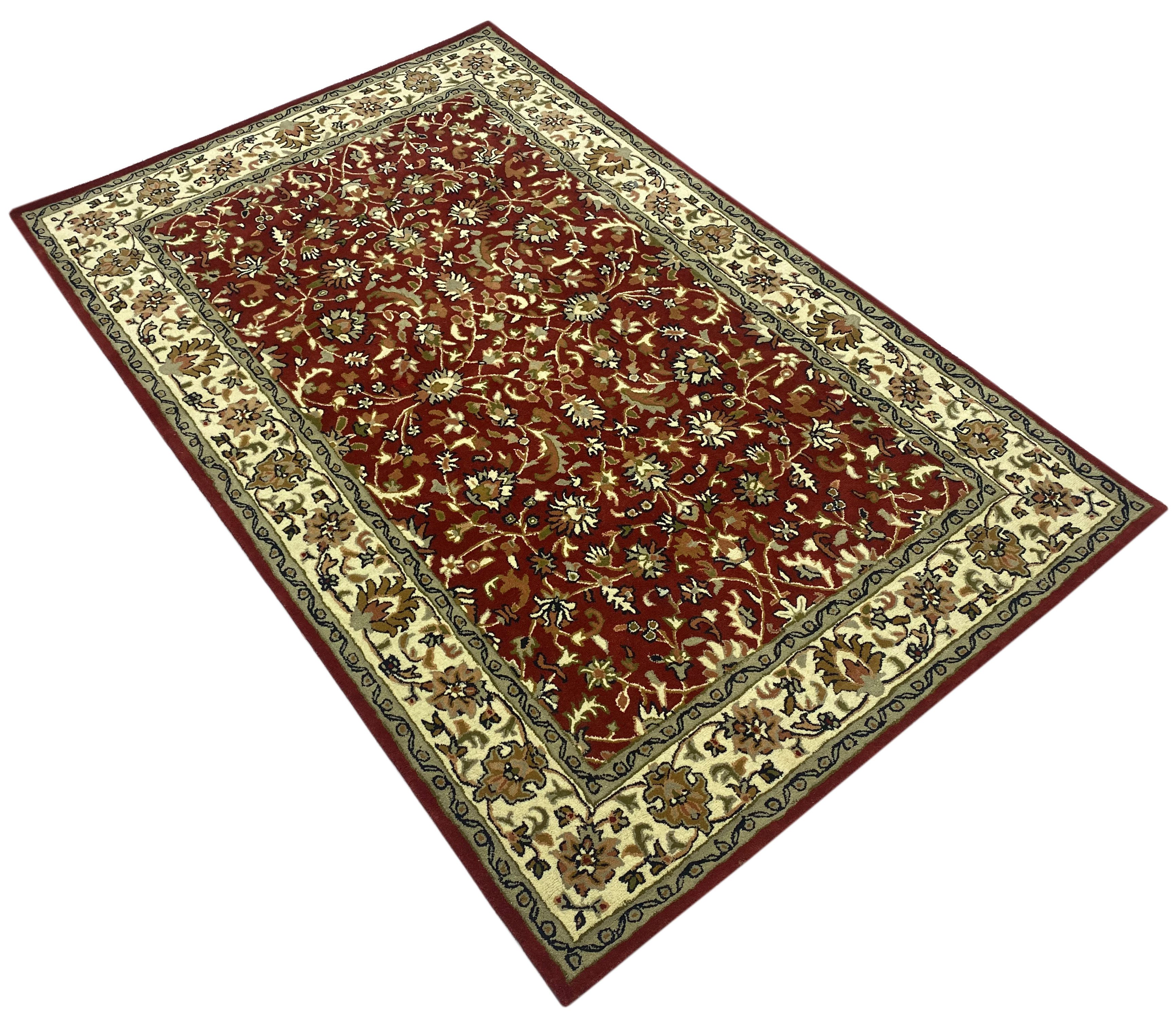 Wawa Teppich Orientteppich Rot Herati Teppich 100% Wolle Orientteppich Handgetuftet, Rechteck, Höhe: 20 mm – Bild 2 von 5