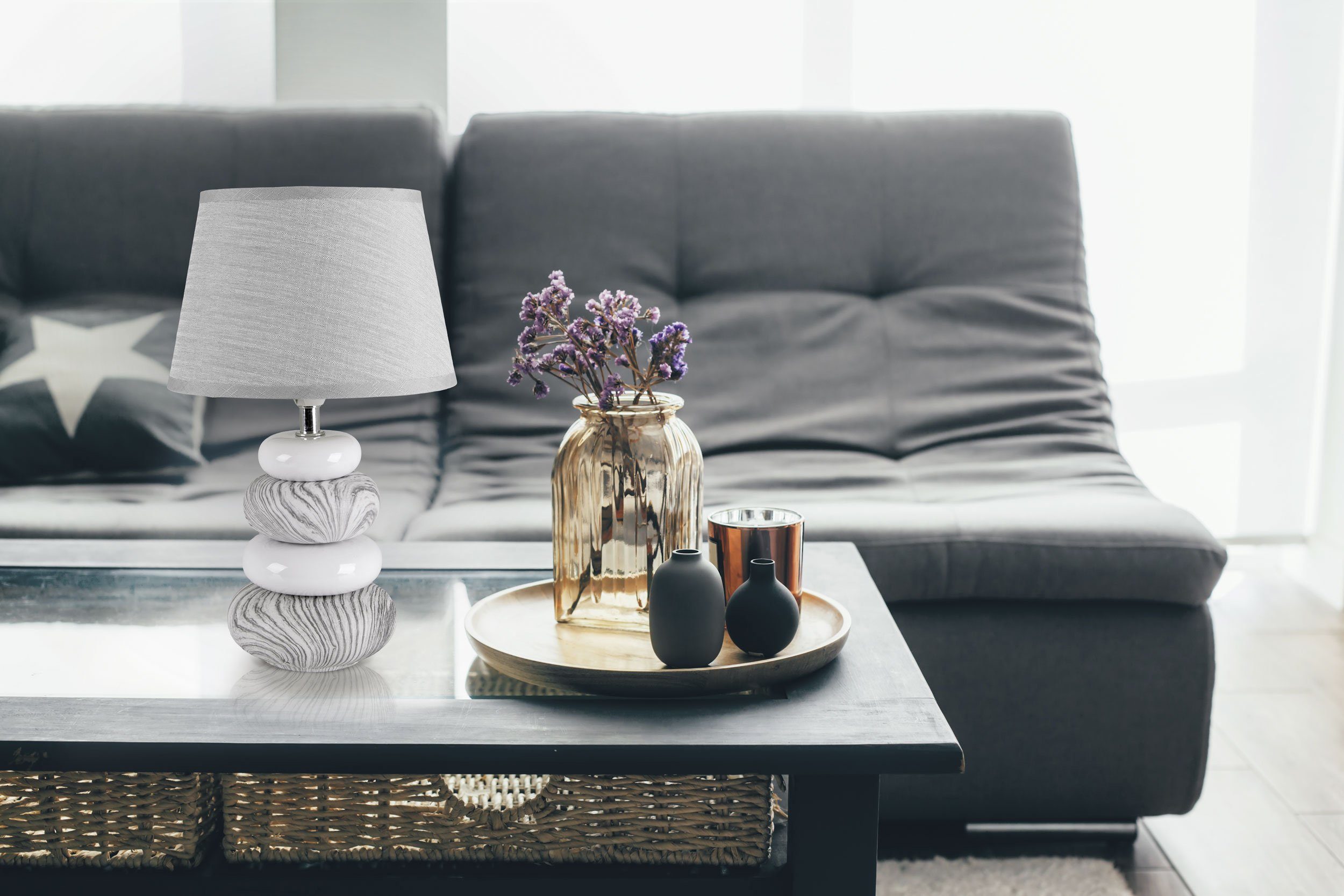 näve Tischleuchte Stoney, ohne Leuchtmittel, Keramik günstig online kaufen